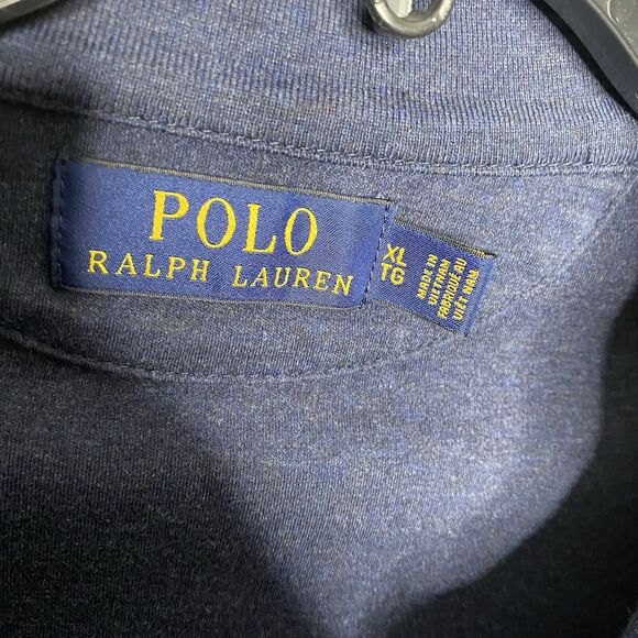 Polo Ralph Lauren Navy Blue/Red Lightweight Sweater Quarter Zip Mens XL - Picture 3 of 6